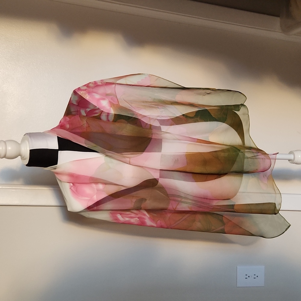 Floral Patterned Silk Scarf